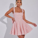 Victoria Sparkling Mini Dress with Paillette Bow