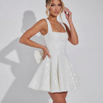 Victoria Sparkling Mini Dress with Paillette Bow – view 6