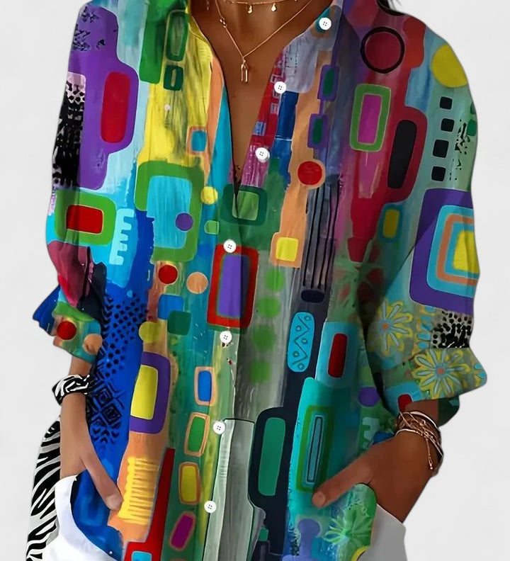 Léa | Chic Blouse Featuring a Geometric Design